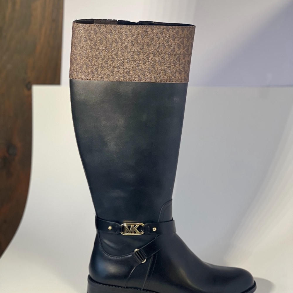 Michael Kors Black and Brown Riding Boots